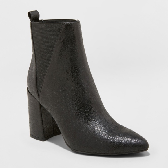a new day Shoes - A New Day Nikita Metallic Pointed Boots Black